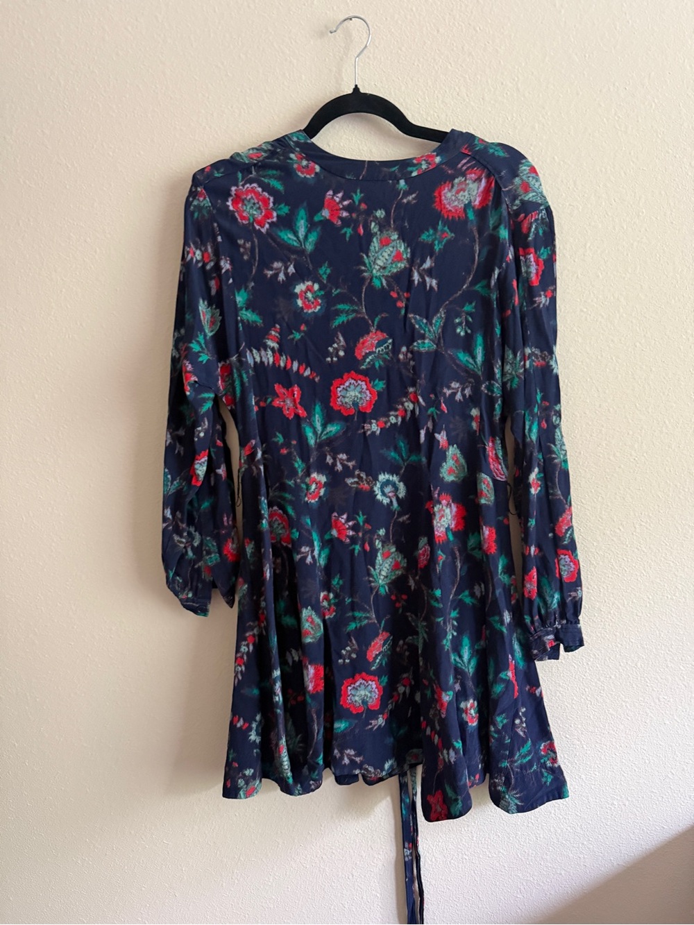 Derek Lam Navy Floral Tie-Waist Kids Dress